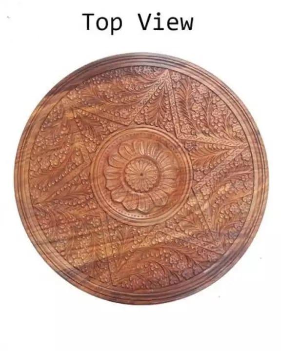 Luxury Hand-Carved Wooden Side Table – Unique Artisan Home Decor